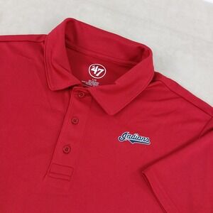 Cleveland Indians Large Mens Shirt Polo '47 Golf FLAWS Stretch 22x27 Athletic